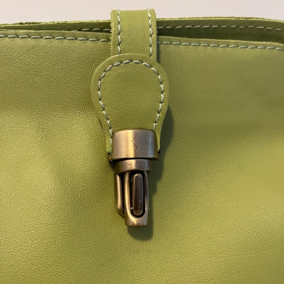 Borse In Pelle 🇮🇹 Italy Genuine Leather Small Crossbody Bag Purse Lime Green - Picture 2 of 14